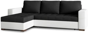 Γωνιακός καναπές Julie-Λευκό - Μαύρο - 237.00Χ150.00Χ90.00cm