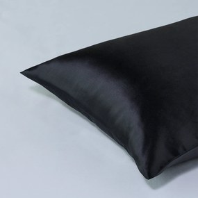 Μεταξωτή Μαξιλαροθήκη Με Φερμουάρ (50x75) Kentia Stylish Silk Μαύρο