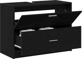 vidaXL Ντουλάπι Μπάνιου Μαύρη Οξυά 78 x 37 x 59 cm Επεξεργασμένο ξύλο