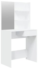 Μπουντουάρ με Καθρέφτη Λευκό 74,5 x 40 x 141 εκ. - Λευκό