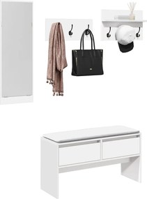 vidaXL Σετ Επίπλων Διαδρόμου 4 Τεμ. Λευκό από Επεξεργασμένο Ξύλο