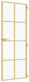 vidaXL Εσωτερική Πόρτα Χρυσή 76 x 201,5 εκ. Ψημένο Γυαλί & Αλουμίνιο