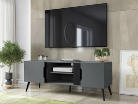 Τραπέζι Tv Miami G102, Γκρι, Μαύρο, Ο αριθμός των θυρών: 2, 151x55x42cm, 27 kg | Epipla1.gr