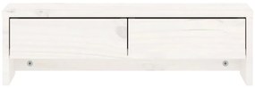 vidaXL Βάση Οθόνης Λευκή 50 x 27 x 15 εκ. από Μασίφ Ξύλο Πεύκου