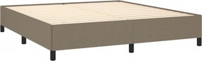 vidaXL Κρεβάτι Boxspring με Στρώμα Taupe 180x200 εκ. Υφασμάτινο