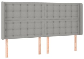 Κεφαλάρι Κρεβατιού LED Ανοιχτό Γκρι 163x16x118/128 εκ. - Γκρι