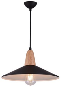 Φωτιστικό Οροφής 180085 Black Metal,Wood