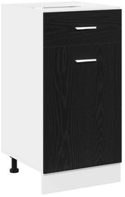vidaXL Συρταριέρα Κάτω από Ράφι - Μαύρο Δρυς, 40 x 46 x 81.5 εκ, Φτιαγμένη από Επεξεργασμένο Ξύλο