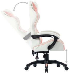 vidaXL Καρέκλα Racing Ροζ από Συνθετικό Δέρμα