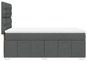 vidaXL Κρεβάτι Boxspring με Στρώμα Σκούρο Γκρι 90x200 εκ. Υφασμάτινο