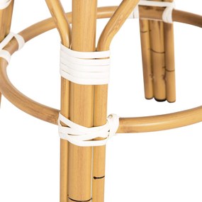 Σκαμπό CHINO C6285.05 Αλουμινίου Bamboo Look με Λευκό - Μπλε Textilene Φ36x46Υ εκ. 36x36x46 εκ.