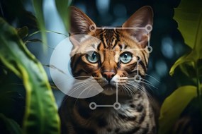 Σετ των 2 Intra Συλλεκτικό Ξύλινο Παζλ Plywood 4mm - Γάτα της Βεγγάλης σε περιβάλλον ζούγκλας Σε Ξύλινο Κουτί - Διαστάσεις: 10x10 cm – 25 κομμάτια