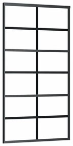 vidaXL Συρόμενη πόρτα με σετ υλικού 102x205 cm ESG Γυαλί&Αλουμίνιο
