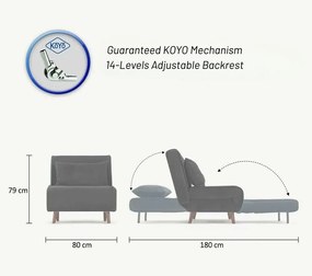 Πολυθρόνα-Κρεβάτι Ανοιχτό Γκρι FOLDE SINGLE 70x80x79