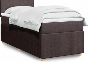 vidaXL Κρεβάτι Boxspring με Στρώμα Σκούρο Καφέ 100x200 εκ. Υφασμάτινο