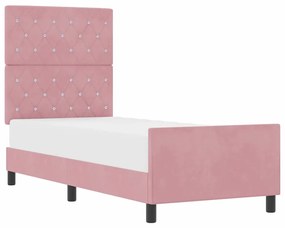 vidaXL Σκελετός Κρεβατιού με κεφαλάρι Ροζ 80 x 200 cm Βελούδο