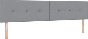 vidaXL Κρεβάτι box spring με στρώμα Ανοιχτό γκρι 200 x 200 cm Ύφασμα