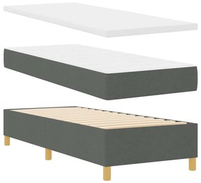 vidaXL Κρεβάτι με ελατήρια με στρώμα Γκρι 80 x 200 cm ύφασμα