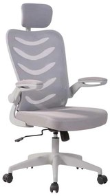 Πολυθρόνα Bf2940 Manager Γκρι / Mesh Γκρι . Διάσταση: 58x58x115/123cm