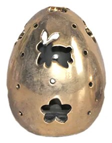 Διακοσμητικό Αυγό Κεραμικό Χρυσό-Μπρονζέ Art Et Lumiere 10x13εκ. 10604