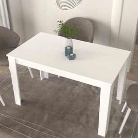 Τραπέζι Darlen Megapap χρώμα λευκό 125x72x74εκ.