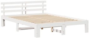 vidaXL Σκελετός Κρεβατιού Λευκό 150 x 200 cm Μασίφ ξύλο πεύκου