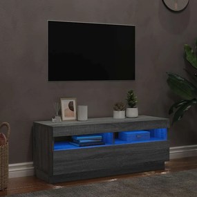 vidaXL Έπιπλο Τηλεόρασης με LED Γκρι Sonoma 100x35x40 εκ.