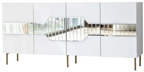 Μπουφές Milan 552NOS1804 180x40x80cm White-Gold Particle Board, Melamine
