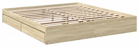 vidaXL Πλαίσιο Κρεβατιού με συρτάρια Sonoma Δρυς 180x200εκ. Επεξ. Ξύλο