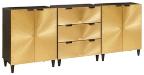 vidaXL Πλαϊνό γραφείο 3 pcs Μαύρο και Χρυσό 60 x 33 x 75 cm