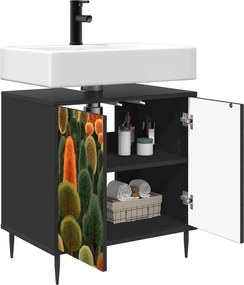 vidaXL Ντουλάπι Μπάνιου ZAANDAM Μαύρη Δρυς 60 x 40 x 61 εκ