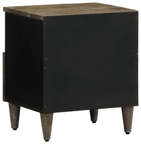 κομοδίνο ντουλάπι ανοιχτό γκρι 40x33x46 cm μασίφ ξύλο Mango - Γκρι