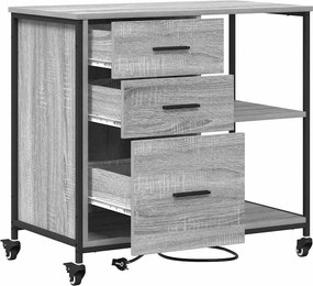 vidaXL Ντουλάπα με Σταθμό Φόρτισης 76 x 41 x 72 cm Επεξεργασμένο Ξύλο