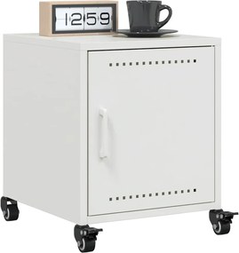 vidaXL Κομοδίνο Λευκό 36x39x43,5 εκ. από Χάλυβα