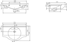 Cerastyle Nil 066400 75x50 - Νιπτήρας μπάνιου