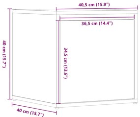 Συρτάρι-κουτί παλιό ξύλο 40,5x40x40 cm Ξύλο μηχανής - Καφέ