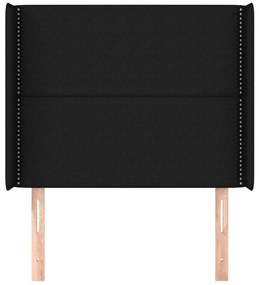 vidaXL Κεφαλάρι με Πτερύγια Μαύρο 103x16x118/128 εκ. Υφασμάτινο