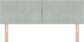 vidaXL LED κεφαλάρι Ανοιχτό γκρι 160 cm Βελούδο