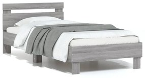 Πλαίσιο Κρεβατιού με Κεφαλάρι Γκρι Sonoma 75x190 εκ. Επεξ. Ξύλο