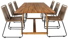 Σετ Τραπέζι και καρέκλες Dallas 3139, Ξύλο, Σχοινί, Ξύλο, Ξύλο: Ακακία, Μπαμπού | Epipla1.gr