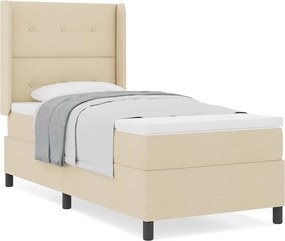 vidaXL Κρεβάτι με ελατήρια με στρώμα Κρεμ 200 x 100 cm ύφασμα
