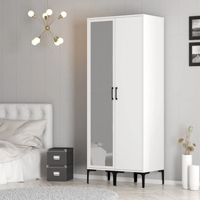 Διφυλλη Ντουλαπα Λευκο KUMSAL 47.5x80x201.4