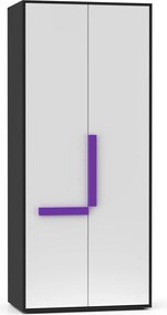 Ντουλάπα Alex 84x50x194εκ Γραφίτης-Λευκό 2 Πόρτες TO-ALEX2D