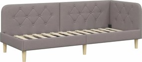 vidaXL Κρεβάτι Γωνίας Taupe 80 x 200 cm ύφασμα