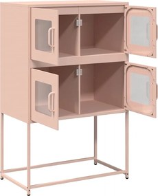 vidaXL Highboard Ροζ 68x39x107 cm Ατσάλι