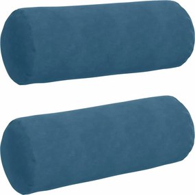 vidaXL Μαξιλάρια Στήριγμα 2 pcs Μπλε Ø 25 x 70 cm Υφασμάτινο Κορντουρά
