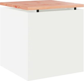 vidaXL Παγκάκι κήπου Λευκό 40 x 40 x 43 cm Ατσάλι