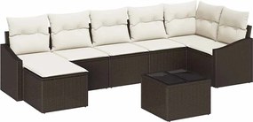vidaXL Σετ Καναπέ με μαξιλάρι 8 pcs Καφέ συνθετικό ρατάν