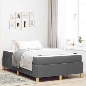 vidaXL Κρεβάτι με ελατήρια Άλλο Σκούρο γκρι 120 x 190 cm ύφασμα