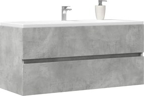 vidaXL Ντουλάπι Νιπτήρα Γκρι Σκυροδέματος 100x38,5x45 εκ. Επεξ. Ξύλο